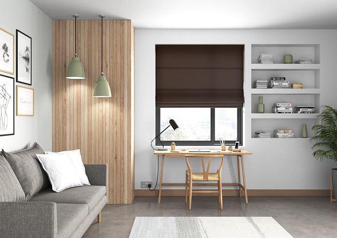 Faux Suede, Dark Chocolate - Roman Blind - Image 5